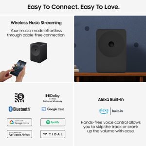 Samsung Music Studio 7 HW-LS70H Bluetooth Wi-Fi Smart Speaker, Black - Image 3