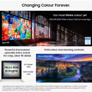 Samsung MRE55R85H R85H 55" Micro RGB 4K Smart AI TV 2026 - Image 2